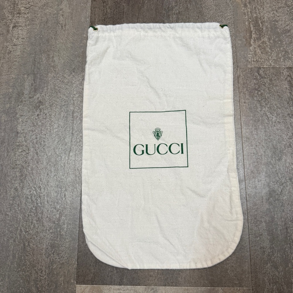 Gucci Cream Dust Bag with Green Logo